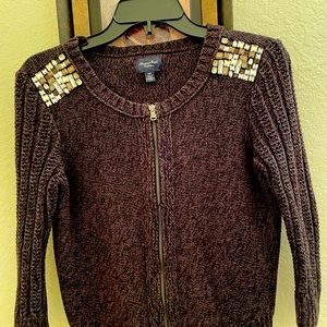American Eagle outfitters zip cardigan. All original Embellished stones placed